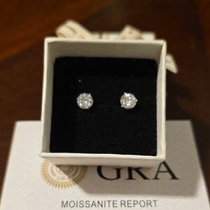 Elegant Moissanite Silver Stud Earrings